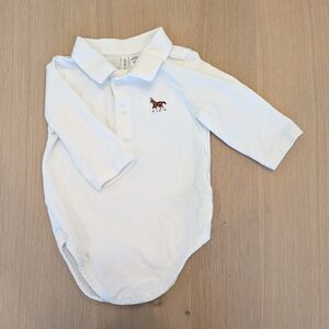 Janie and Jack White Polo Bodysuit